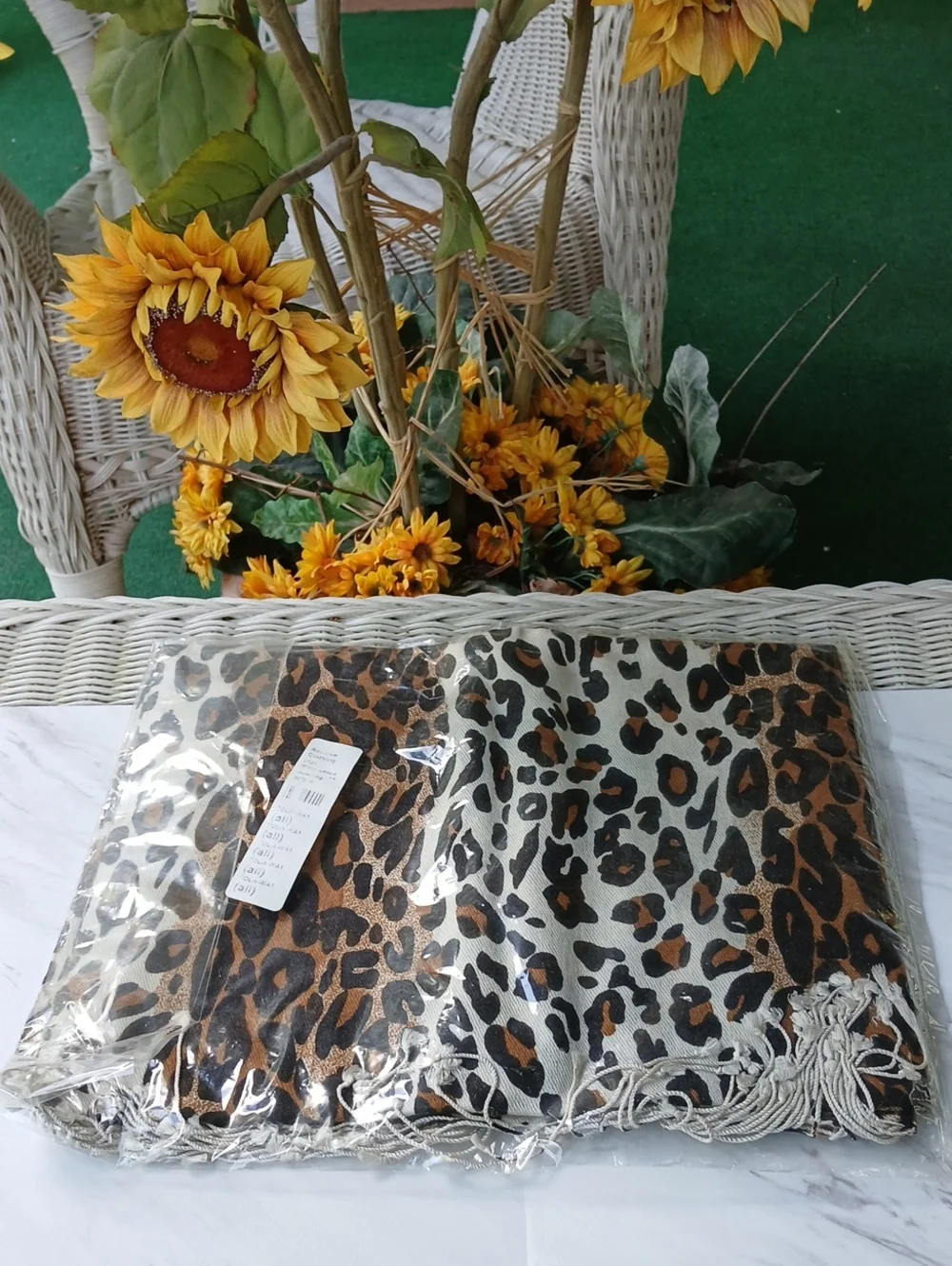 Tolani Leopard Print Pashmina And Silk Scarf NWT